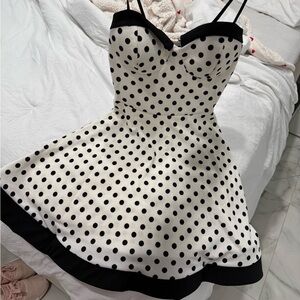 Vintage Polka Dot Dress - Black and White